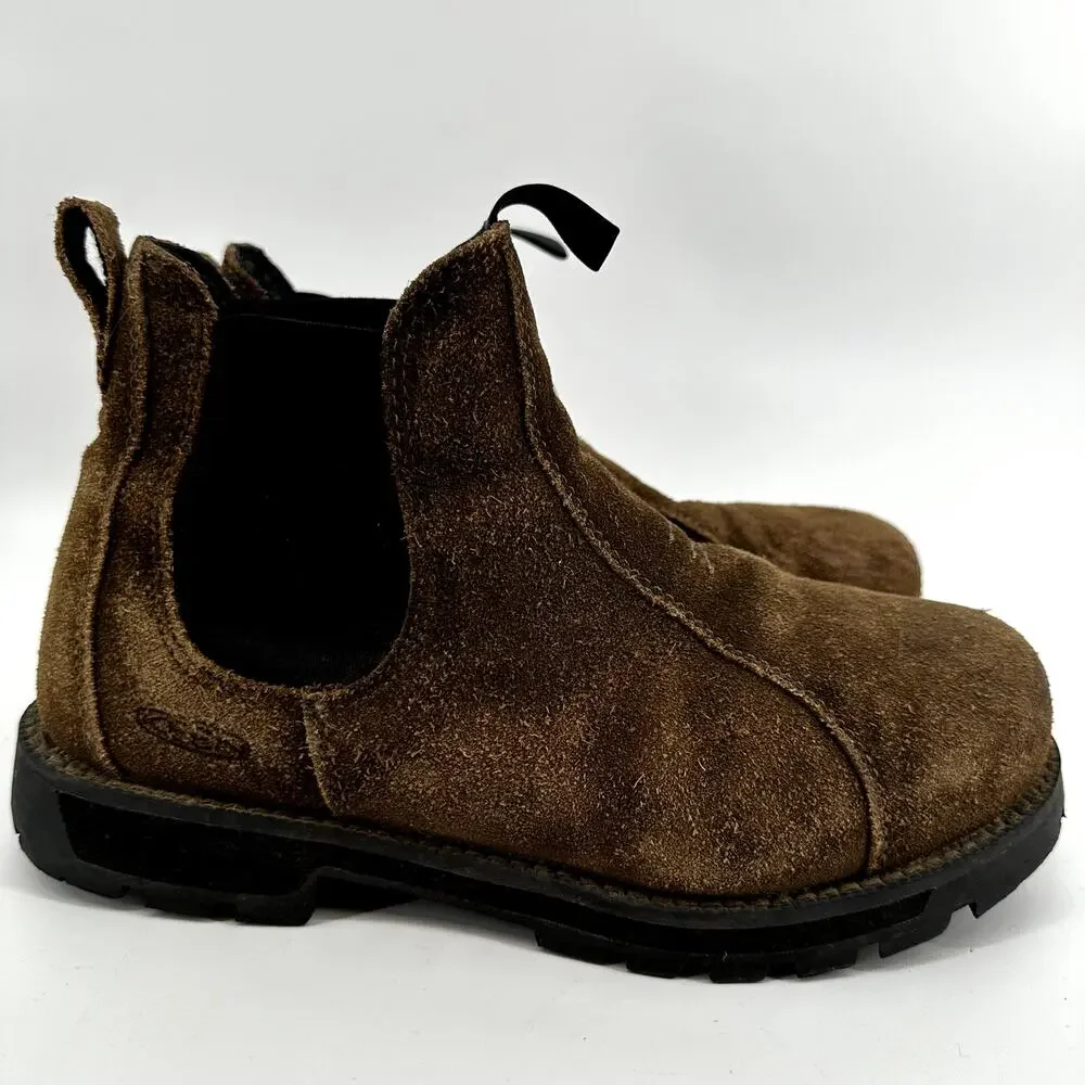 Keen Utility Seattle Romeo Ankle Boot Soft Workwear Slip On Elastic Brown 6.5M